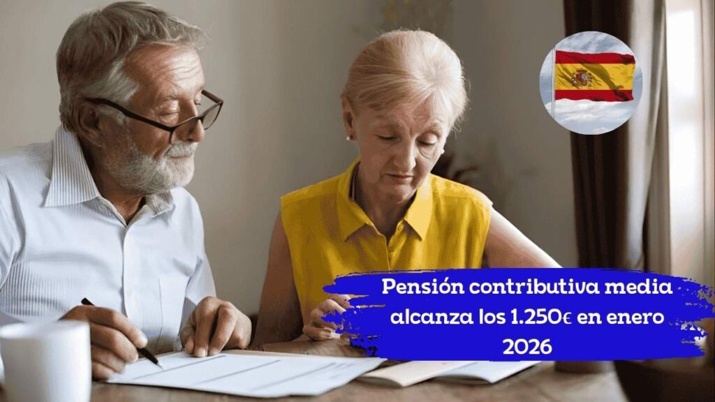 Pensión contributiva media alcanza los 1.250€ en enero 2026