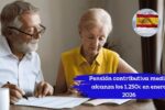 Pensión contributiva media alcanza los 1.250€ en enero 2026
